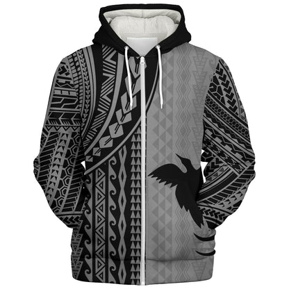 Papua New Guinea Sherpa Hoodie Polynesian Tattoo