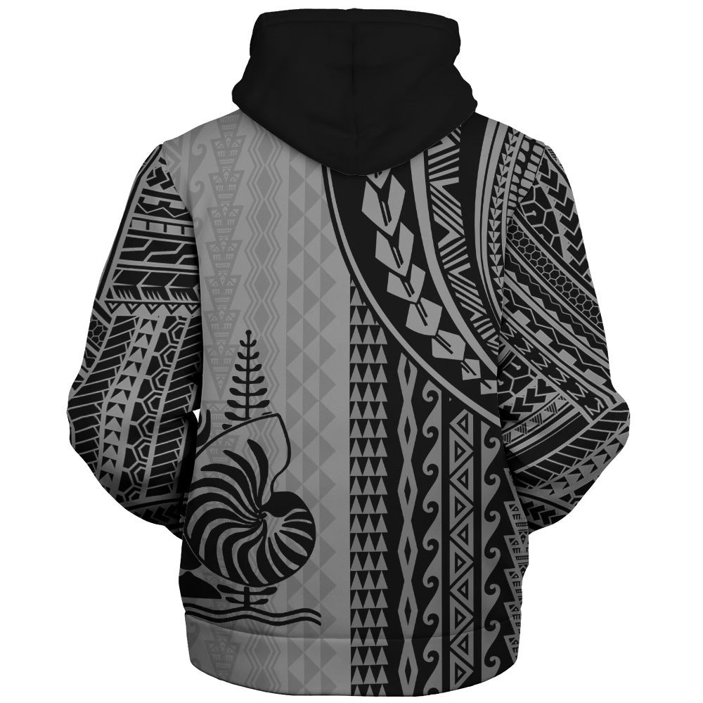 New Caledonia Sherpa Hoodie Polynesian Tattoo