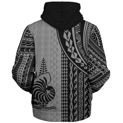 New Caledonia Sherpa Hoodie Polynesian Tattoo