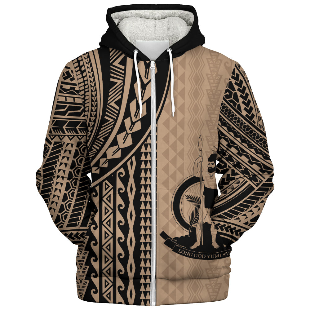 Vanuatu Sherpa Hoodie Polynesian Tattoo