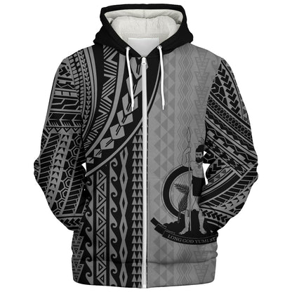 Vanuatu Sherpa Hoodie Polynesian Tattoo