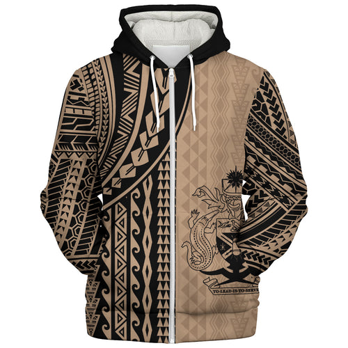 Solomon Islands Sherpa Hoodie Polynesian Tattoo
