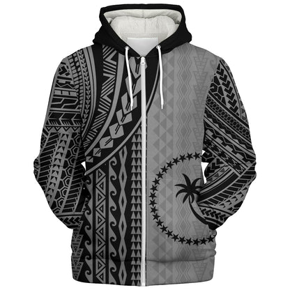Chuuk State Sherpa Hoodie Polynesian Tattoo