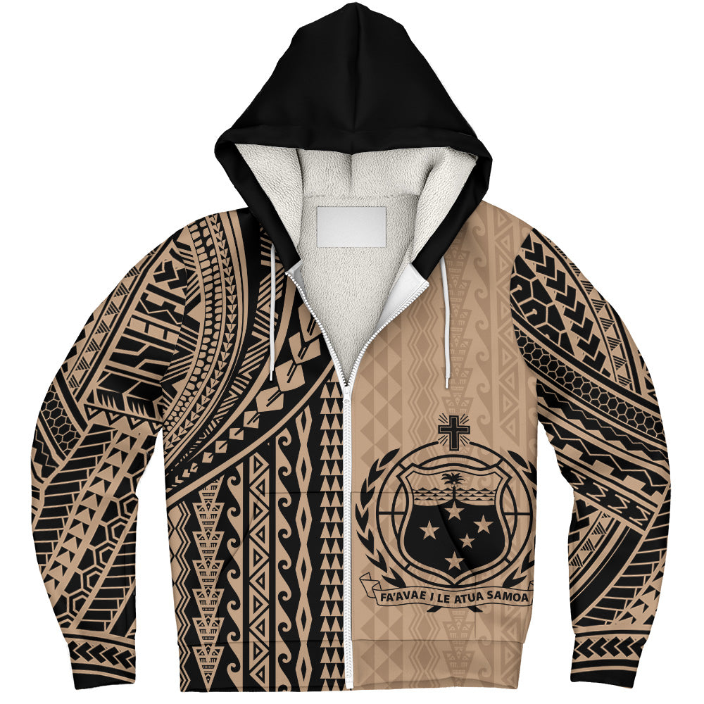Samoa Sherpa Hoodie Polynesian Tattoo