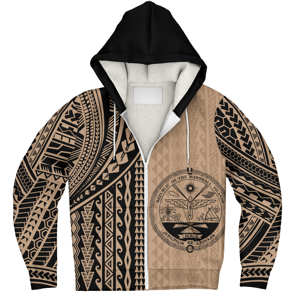 Marshall Islands Sherpa Hoodie Polynesian Tattoo