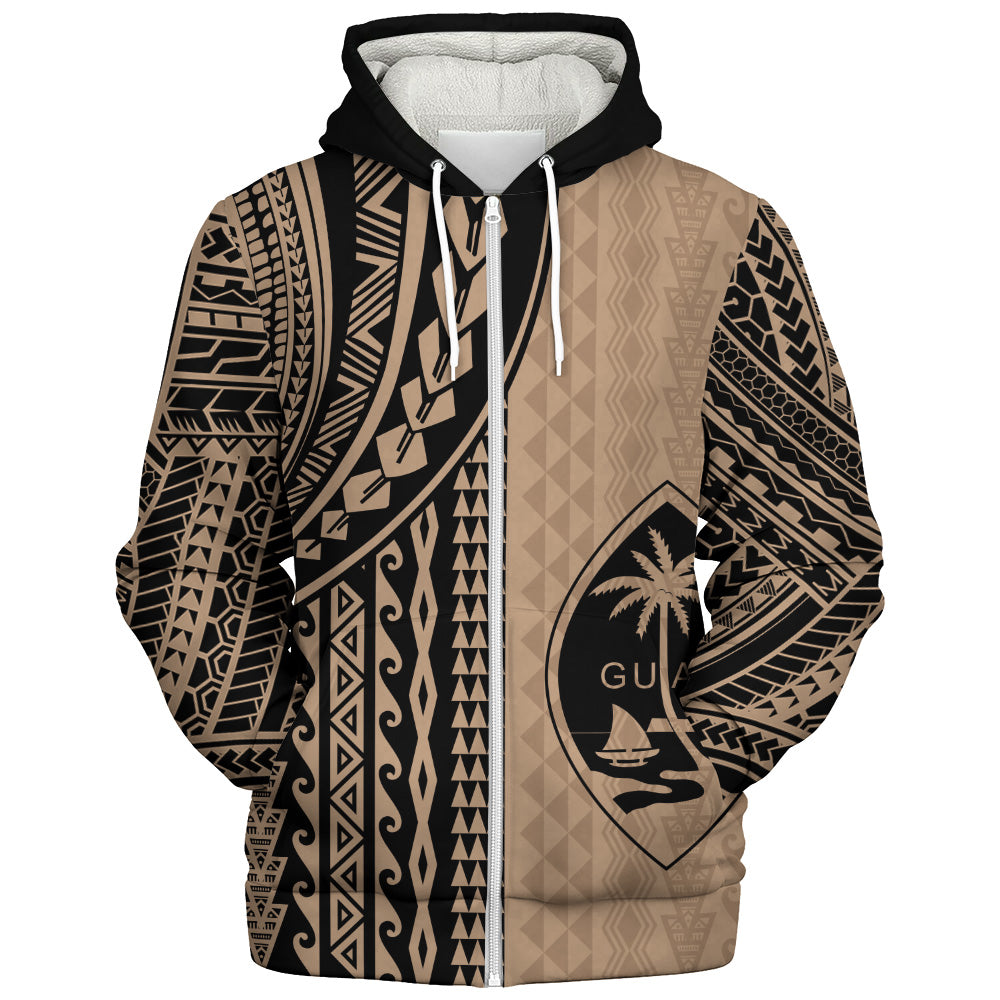 Guam Sherpa Hoodie Polynesian Tattoo