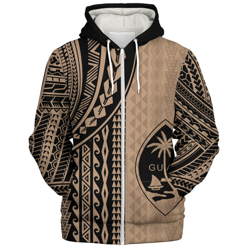 Guam Sherpa Hoodie Polynesian Tattoo