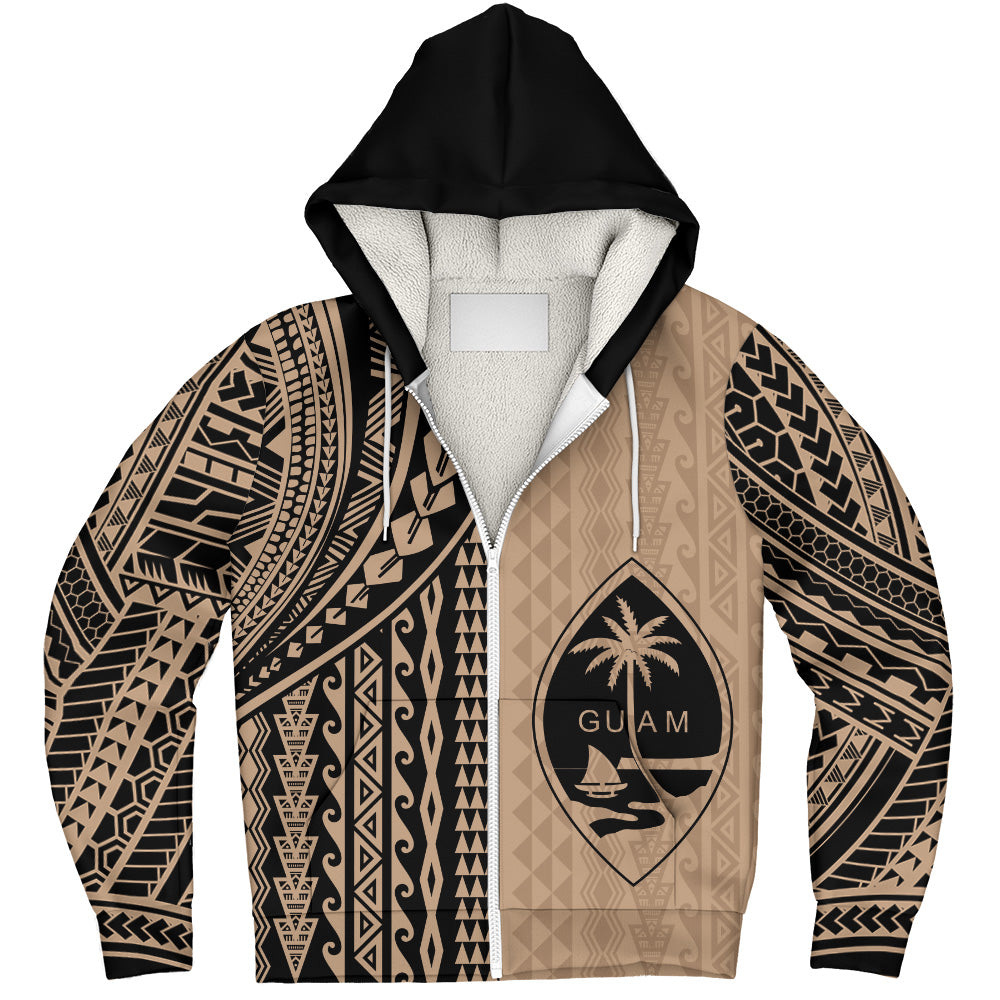 Guam Sherpa Hoodie Polynesian Tattoo