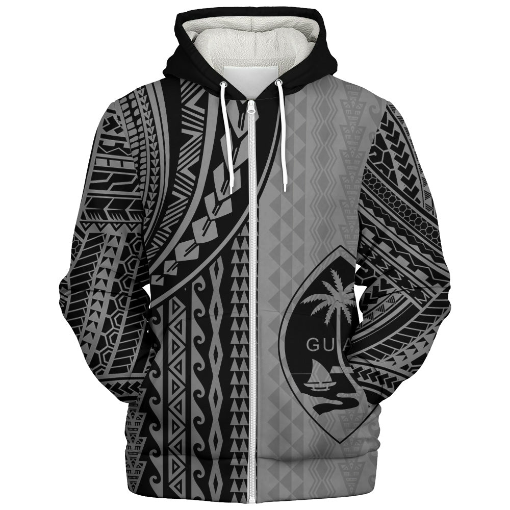 Guam Sherpa Hoodie Polynesian Tattoo