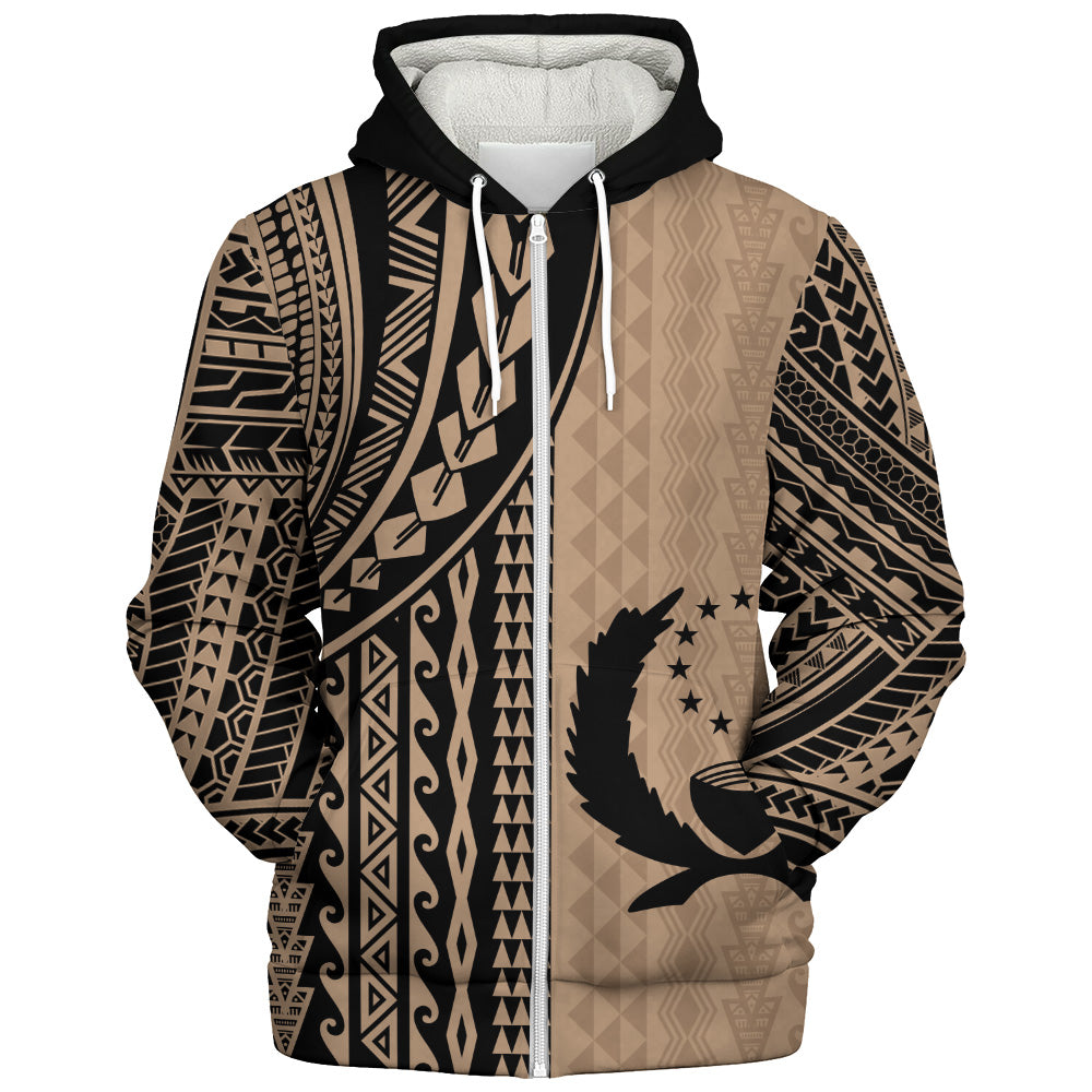Pohnpei State Sherpa Hoodie Polynesian Tattoo