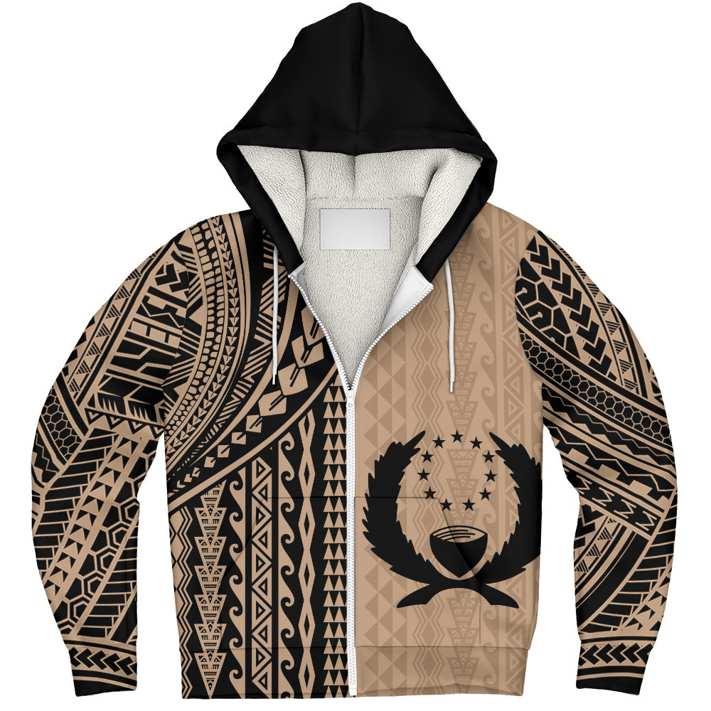 Pohnpei State Sherpa Hoodie Polynesian Tattoo
