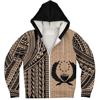 Pohnpei State Sherpa Hoodie Polynesian Tattoo