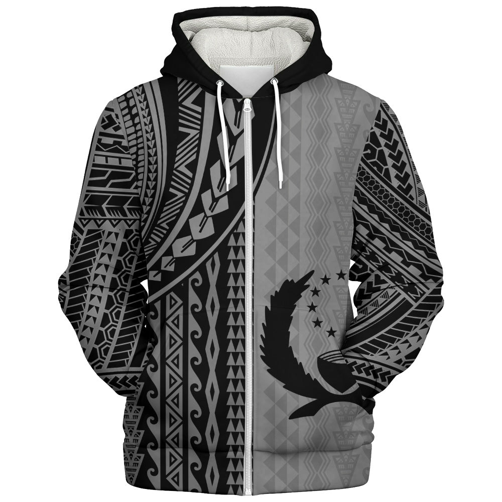 Pohnpei State Sherpa Hoodie Polynesian Tattoo