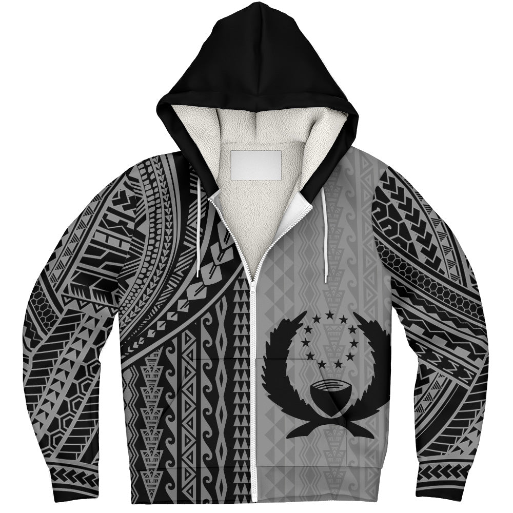 Pohnpei State Sherpa Hoodie Polynesian Tattoo