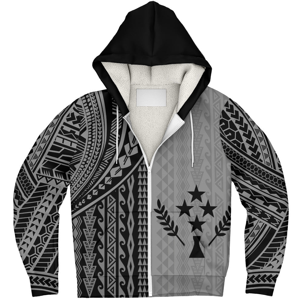 Kosrae Sherpa Hoodie Polynesian Tattoo