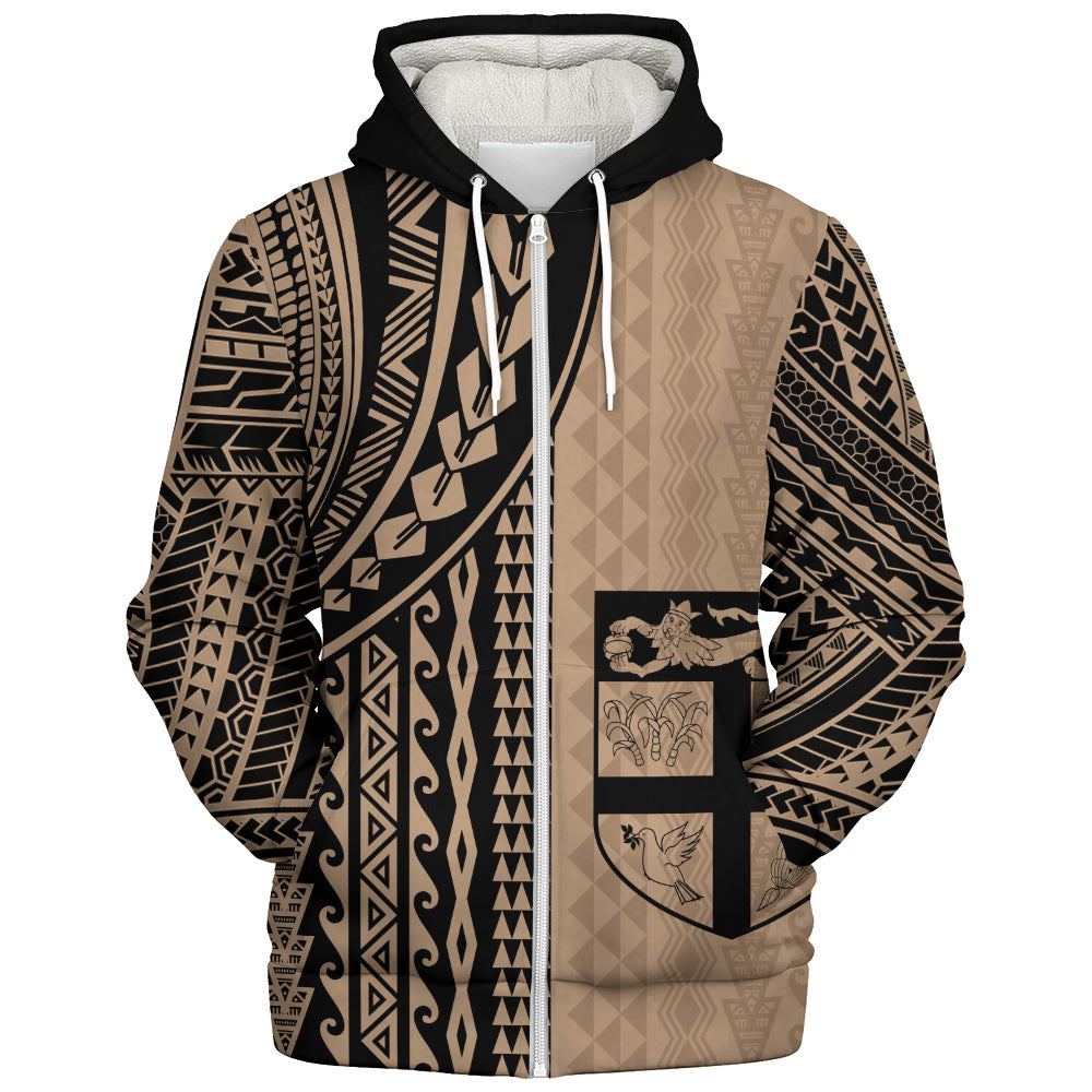 Fiji Sherpa Hoodie Polynesian Tattoo