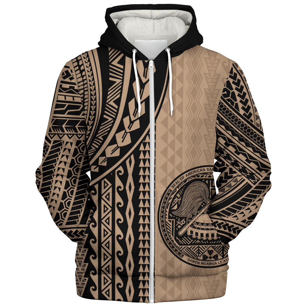 American Samoa Sherpa Hoodie Polynesian Tattoo