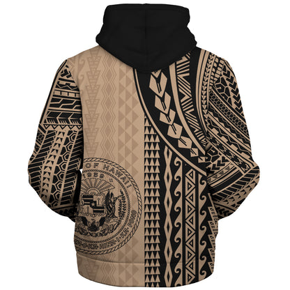 Hawaii Sherpa Hoodie Polynesian Tattoo
