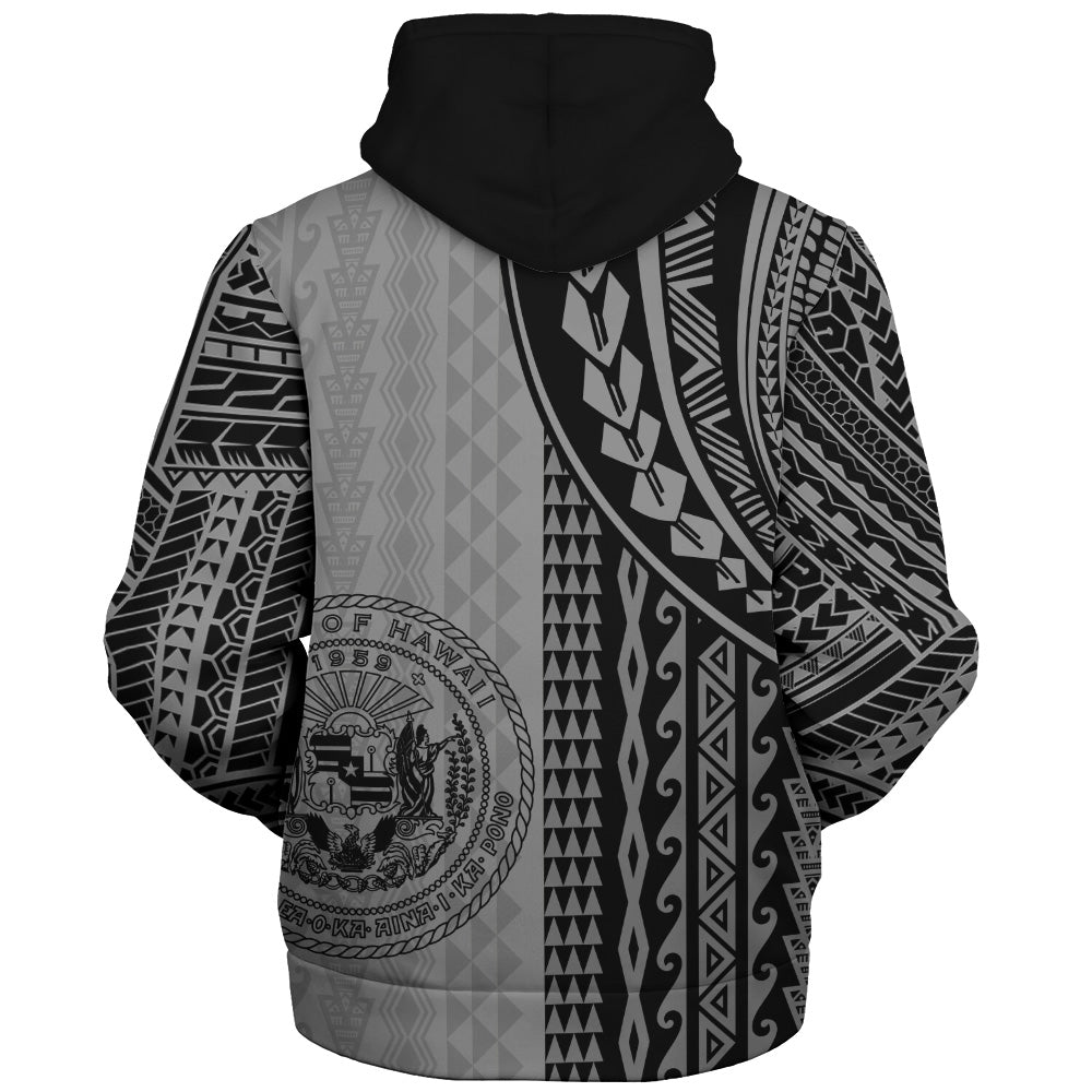 Hawaii Sherpa Hoodie Polynesian Tattoo