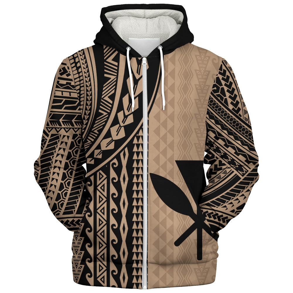 Hawaii Sherpa Hoodie Kanaka Maoli Polynesian Tattoo