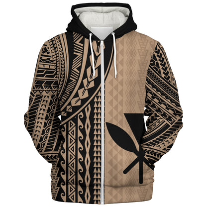 Hawaii Sherpa Hoodie Kanaka Maoli Polynesian Tattoo