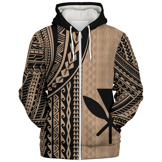 Hawaii Sherpa Hoodie Kanaka Maoli Polynesian Tattoo
