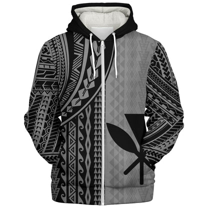 Hawaii Sherpa Hoodie Kanaka Maoli Polynesian Tattoo