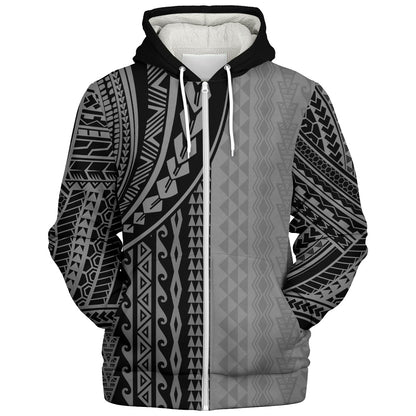 Hawaii Sherpa Hoodie Polynesia Polynesian Tattoo