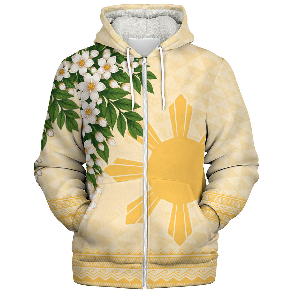 Philippines Filipinos Sherpa Hoodie Sampaguita Sunshine Bloom Style