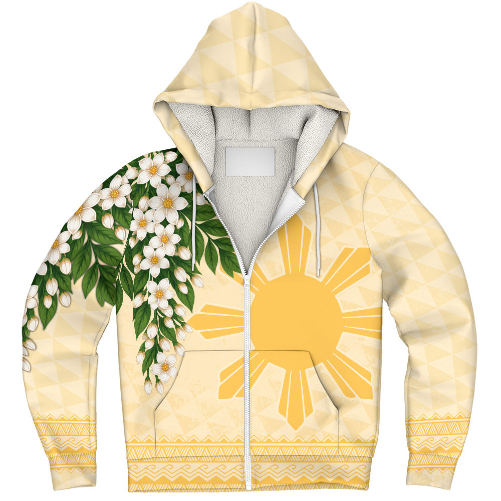 Philippines Filipinos Sherpa Hoodie Sampaguita Sunshine Bloom Style