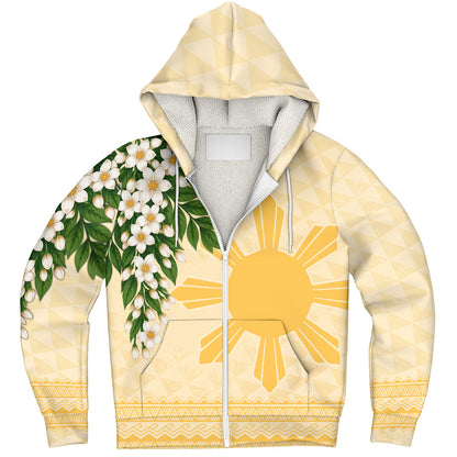 Philippines Filipinos Sherpa Hoodie Sampaguita Sunshine Bloom Style