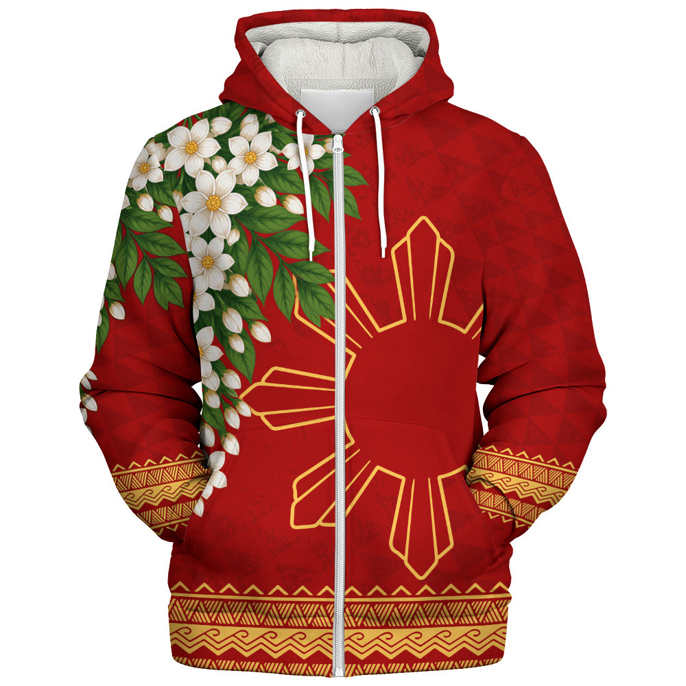 Philippines Filipinos Sherpa Hoodie Sampaguita Sunshine Bloom Style