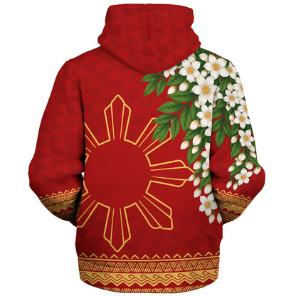 Philippines Filipinos Sherpa Hoodie Sampaguita Sunshine Bloom Style