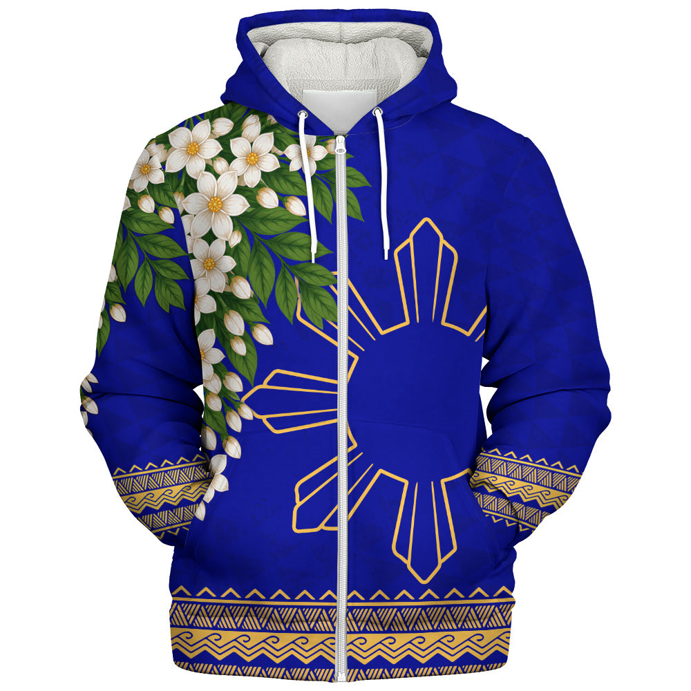 Philippines Filipinos Sherpa Hoodie Sampaguita Sunshine Bloom Style