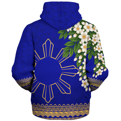 Philippines Filipinos Sherpa Hoodie Sampaguita Sunshine Bloom Style