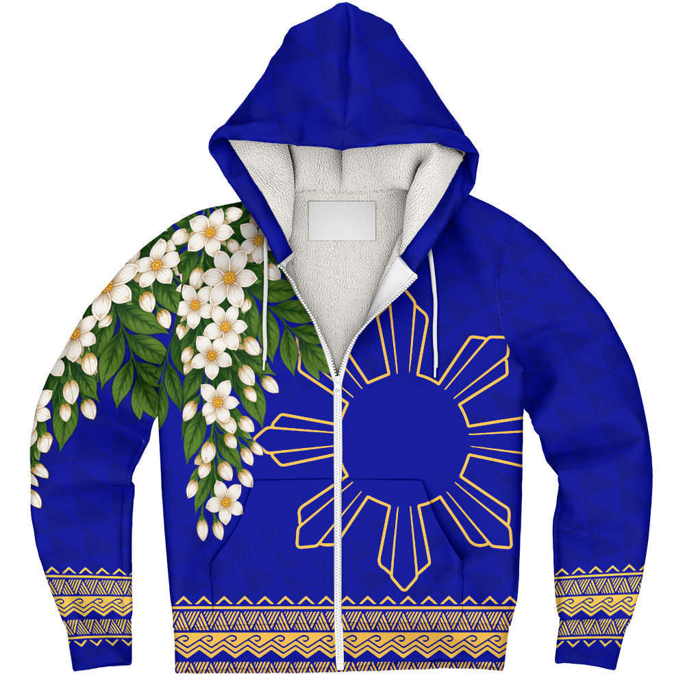 Philippines Filipinos Sherpa Hoodie Sampaguita Sunshine Bloom Style