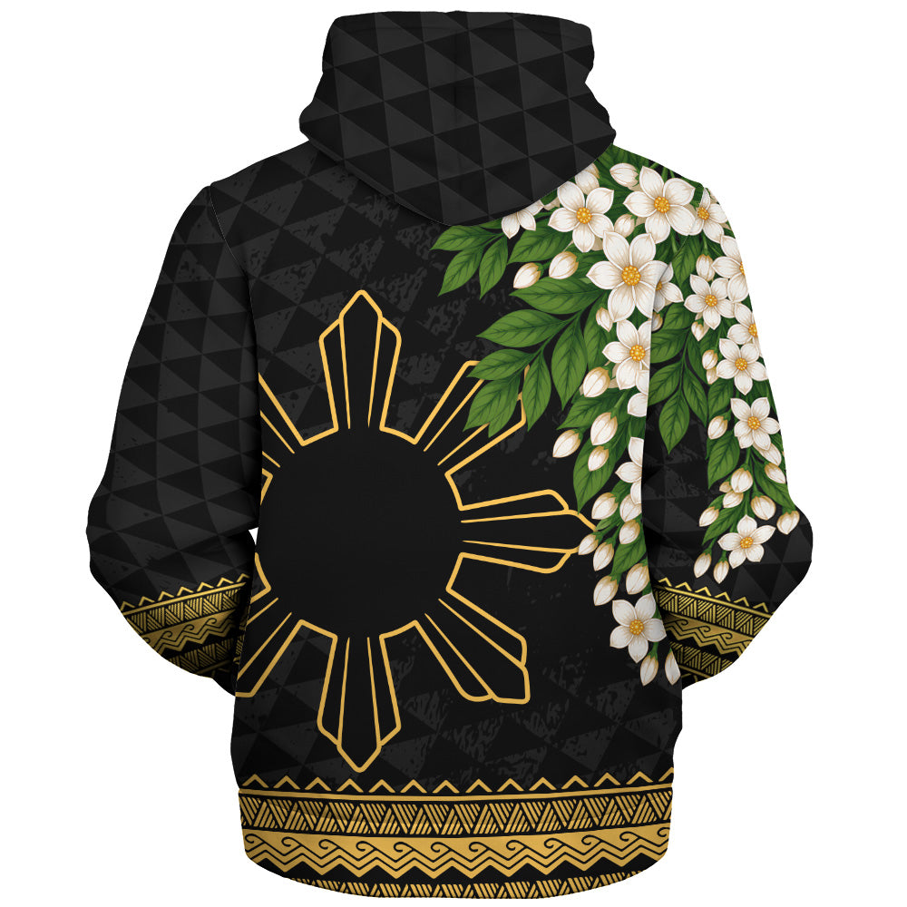 Philippines Filipinos Sherpa Hoodie Sampaguita Sunshine Bloom Style