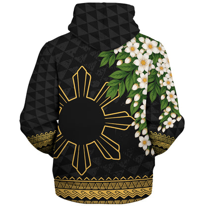 Philippines Filipinos Sherpa Hoodie Sampaguita Sunshine Bloom Style