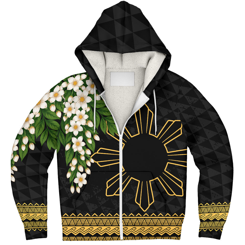 Philippines Filipinos Sherpa Hoodie Sampaguita Sunshine Bloom Style