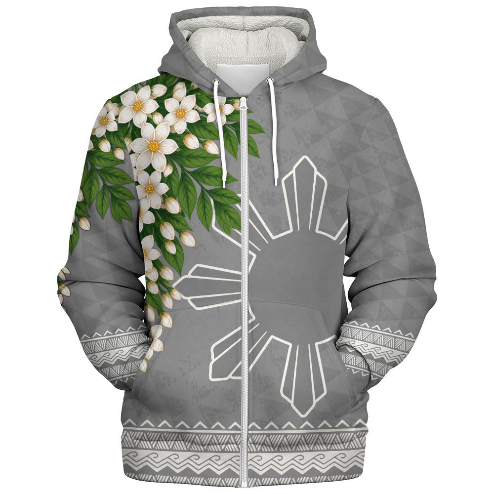 Philippines Filipinos Sherpa Hoodie Sampaguita Sunshine Bloom Style