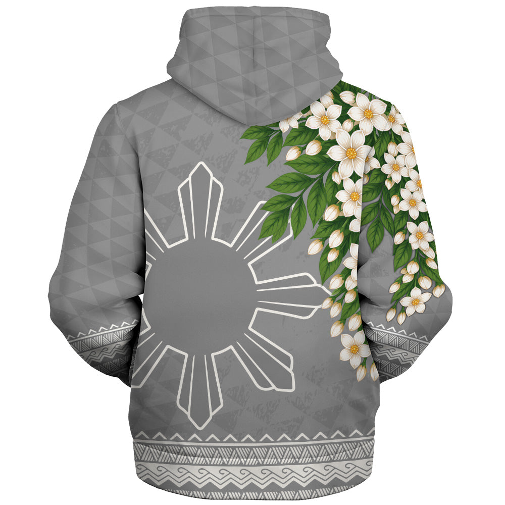 Philippines Filipinos Sherpa Hoodie Sampaguita Sunshine Bloom Style