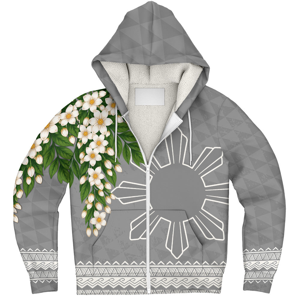 Philippines Filipinos Sherpa Hoodie Sampaguita Sunshine Bloom Style