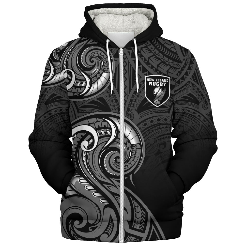 New Zealand Sherpa Hoodie Maori Koru Spirit Style