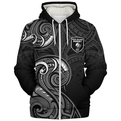 New Zealand Sherpa Hoodie Maori Koru Spirit Style