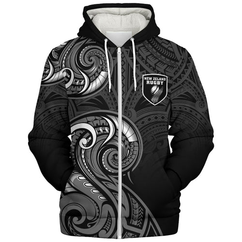 New Zealand Sherpa Hoodie Maori Koru Spirit Style