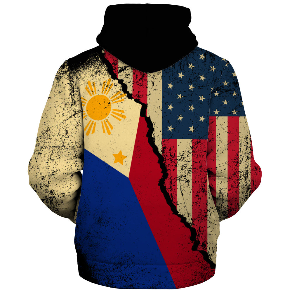 Philippines Filipinos Sherpa Hoodie Filipino American Unity Style