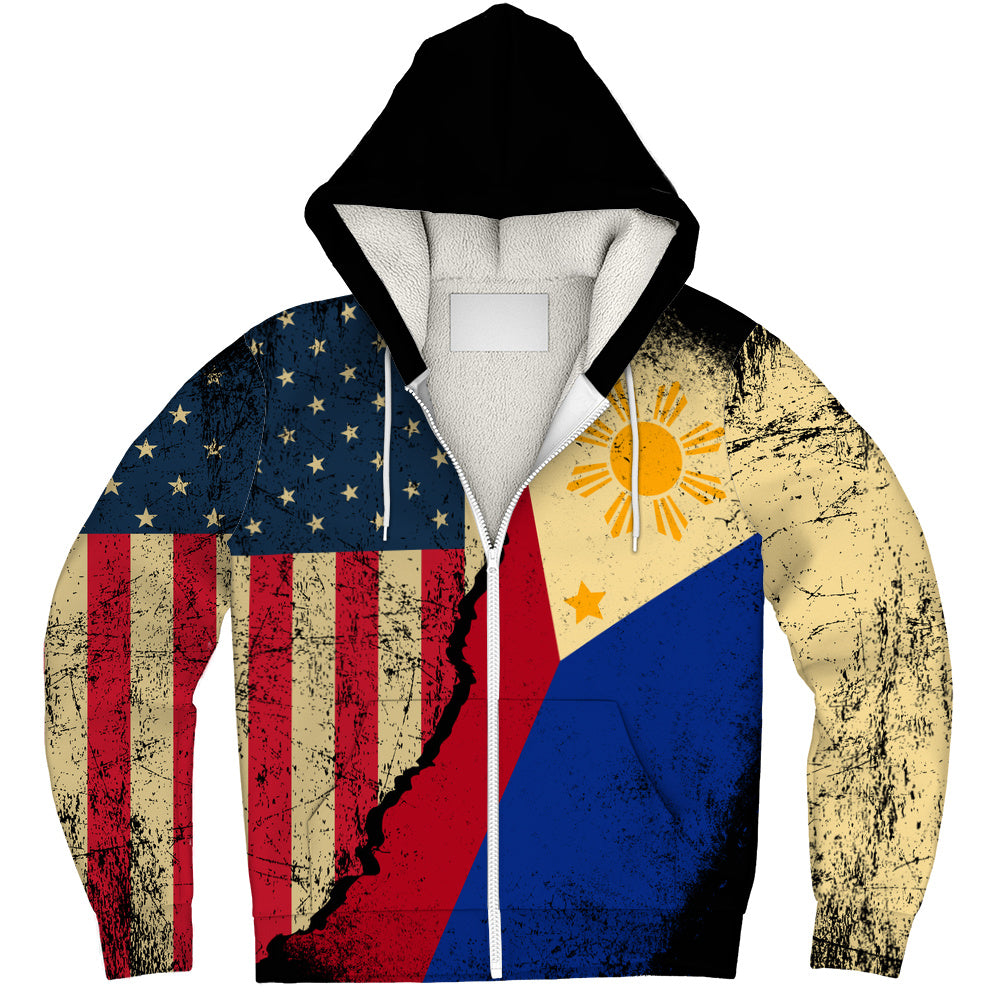 Philippines Filipinos Sherpa Hoodie Filipino American Unity Style