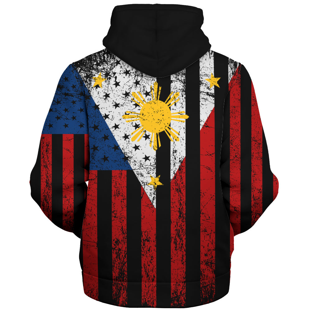 Philippines Filipinos Sherpa Hoodie Blackout Flag Pride