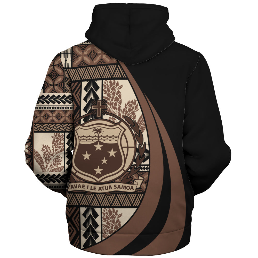 Samoa Sherpa Hoodie Faavae i le Atua Siapo Tribal Heritage