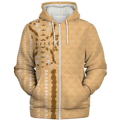 Hawaii Sherpa Hoodie Lei Flower Island Elegance